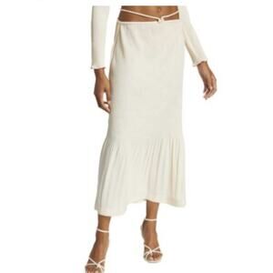 NWT Jonathan Simkhai Mia Crepe Pleated Rope Strap Dress Size 2 Women’s Peach